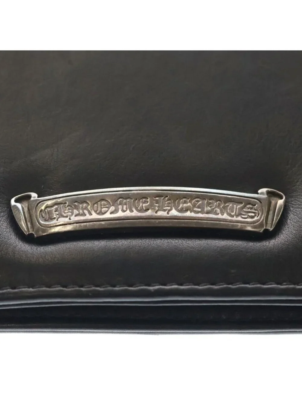 Chrome Hearts Small CH Leather Clutch Handbag Black